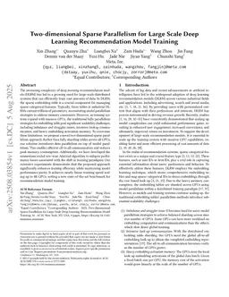 Two-dimensional Sparse Parallelism for Large Scale Deep Learning Recommendation Model Training