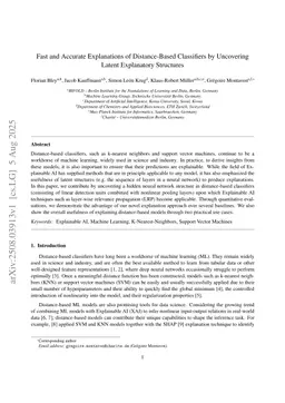 Fast and Accurate Explanations of Distance-Based Classifiers by Uncovering Latent Explanatory Structures