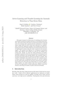 Active Learning and Transfer Learning for Anomaly Detection in Time-Series Data
