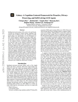 Galaxy: A Cognition-Centered Framework for Proactive, Privacy-Preserving, and Self-Evolving LLM Agents