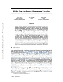 BLIPs: Bayesian Learned Interatomic Potentials