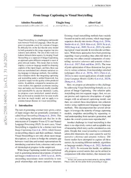 From Image Captioning to Visual Storytelling