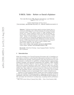 T-REX: Table -- Refute or Entail eXplainer