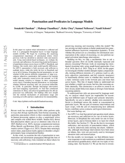 Punctuation and Predicates in Language Models