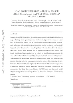 Load Forecasting on A Highly Sparse Electrical Load Dataset Using Gaussian Interpolation