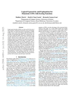 Logical Expressivity and Explanations for Monotonic GNNs with Scoring Functions