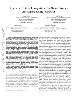 Federated Action Recognition for Smart Worker Assistance Using FastPose