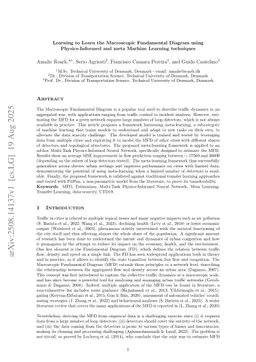 Learning to Learn the Macroscopic Fundamental Diagram using Physics-Informed and meta Machine Learning techniques