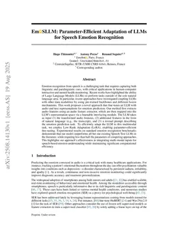 EmoSLLM: Parameter-Efficient Adaptation of LLMs for Speech Emotion Recognition