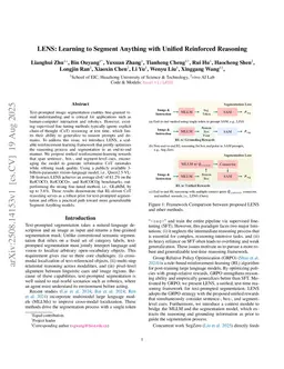 LENS: Learning to Segment Anything with Unified Reinforced Reasoning