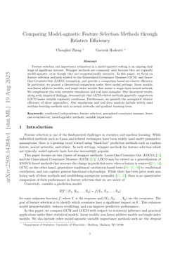 Comparing Model-agnostic Feature Selection Methods through Relative Efficiency