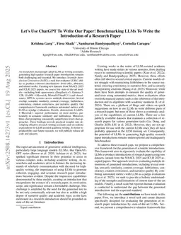 Let's Use ChatGPT To Write Our Paper! Benchmarking LLMs To Write the Introduction of a Research Paper