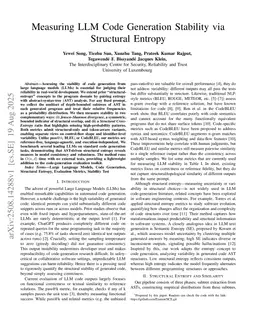 Measuring LLM Code Generation Stability via Structural Entropy