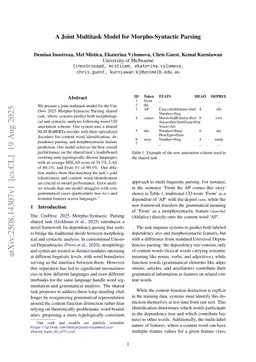 A Joint Multitask Model for Morpho-Syntactic Parsing