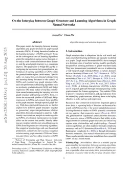 On the Interplay between Graph Structure and Learning Algorithms in Graph Neural Networks