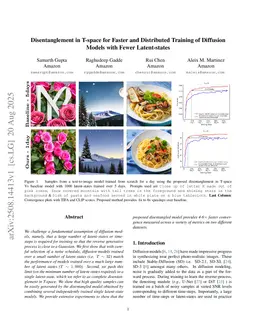 Disentanglement in T-space for Faster and Distributed Training of Diffusion Models with Fewer Latent-states