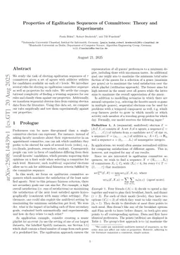 Properties of Egalitarian Sequences of Committees: Theory and Experiments