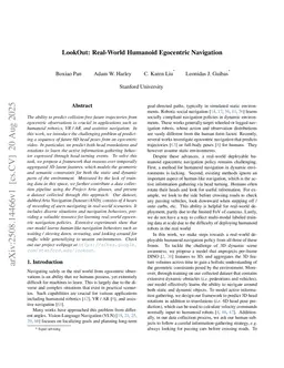 LookOut: Real-World Humanoid Egocentric Navigation