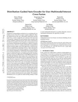 Distribution-Guided Auto-Encoder for User Multimodal Interest Cross Fusion