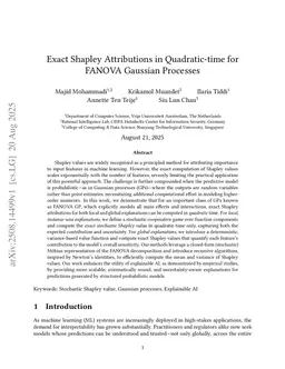Exact Shapley Attributions in Quadratic-time for FANOVA Gaussian Processes