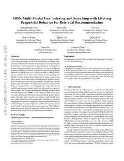 MISS: Multi-Modal Tree Indexing and Searching with Lifelong Sequential Behavior for Retrieval Recommendation