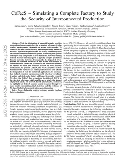 CoFacS -- Simulating a Complete Factory to Study the Security of Interconnected Production