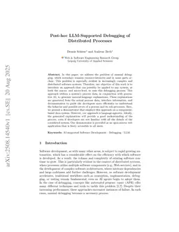 Post-hoc LLM-Supported Debugging of Distributed Processes