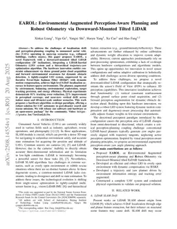 EAROL: Environmental Augmented Perception-Aware Planning and Robust Odometry via Downward-Mounted Tilted LiDAR