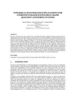 Towards LLM-generated explanations for Component-based Knowledge Graph Question Answering Systems