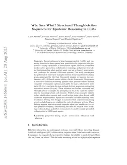 Who Sees What? Structured Thought-Action Sequences for Epistemic Reasoning in LLMs