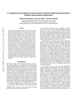 A Comprehensive Evaluation of the Sensitivity of Density-Ratio Estimation Based Fairness Measurement in Regression
