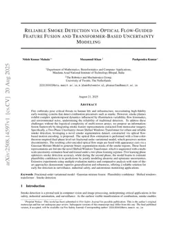 Reliable Smoke Detection via Optical Flow-Guided Feature Fusion and Transformer-Based Uncertainty Modeling