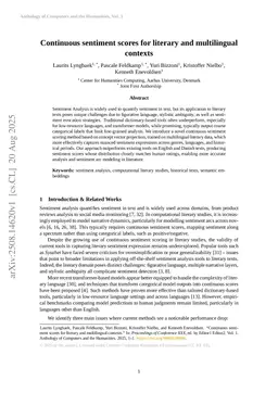 Continuous sentiment scores for literary and multilingual contexts