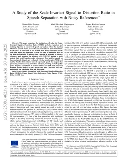 A Study of the Scale Invariant Signal to Distortion Ratio in Speech Separation with Noisy References