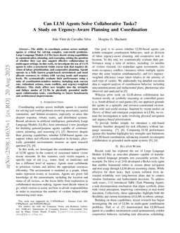 Can LLM Agents Solve Collaborative Tasks? A Study on Urgency-Aware Planning and Coordination