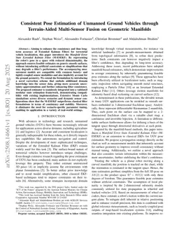 Consistent Pose Estimation of Unmanned Ground Vehicles through Terrain-Aided Multi-Sensor Fusion on Geometric Manifolds