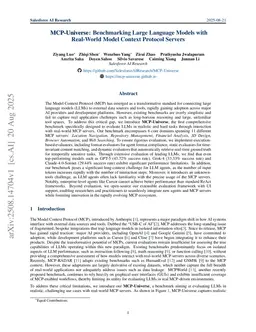 MCP-Universe: Benchmarking Large Language Models with Real-World Model Context Protocol Servers