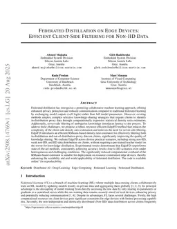 Federated Distillation on Edge Devices: Efficient Client-Side Filtering for Non-IID Data