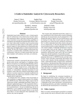 A Guide to Stakeholder Analysis for Cybersecurity Researchers