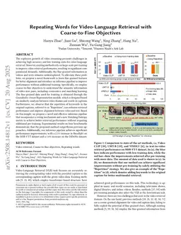 Repeating Words for Video-Language Retrieval with Coarse-to-Fine Objectives
