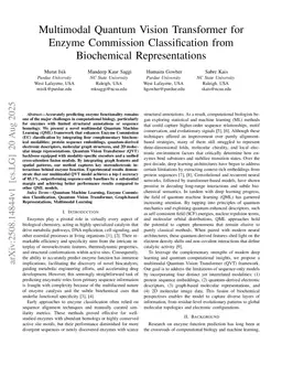 Multimodal Quantum Vision Transformer for Enzyme Commission Classification from Biochemical Representations