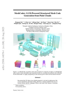 MeshCoder: LLM-Powered Structured Mesh Code Generation from Point Clouds