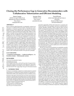 Closing the Performance Gap in Generative Recommenders with Collaborative Tokenization and Efficient Modeling