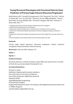 Fusing Structural Phenotypes with Functional Data for Early Prediction of Primary Angle Closure Glaucoma Progression
