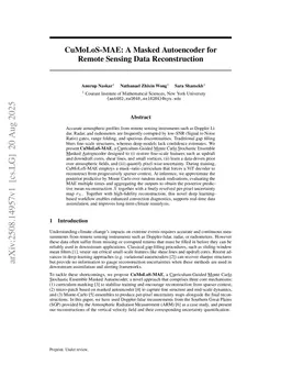 CuMoLoS-MAE: A Masked Autoencoder for Remote Sensing Data Reconstruction