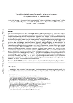 Potential and challenges of generative adversarial networks for super-resolution in 4D Flow MRI