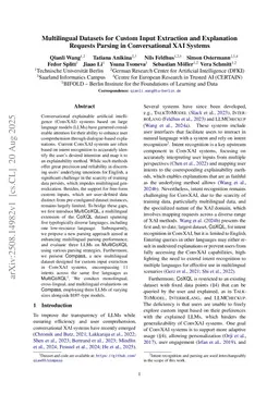 Multilingual Datasets for Custom Input Extraction and Explanation Requests Parsing in Conversational XAI Systems