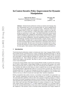 In-Context Iterative Policy Improvement for Dynamic Manipulation