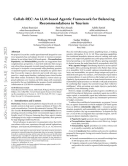 Collab-REC: An LLM-based Agentic Framework for Balancing Recommendations in Tourism