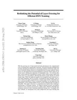Rethinking the Potential of Layer Freezing for Efficient DNN Training